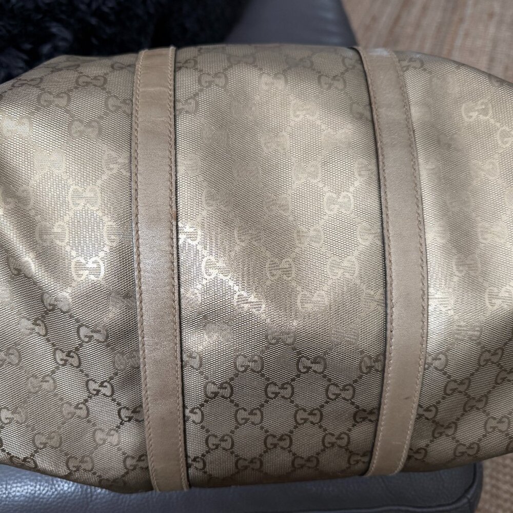 Gucci Pre-Owned - Medium Gold  GG Imprime Joy Boston bag
